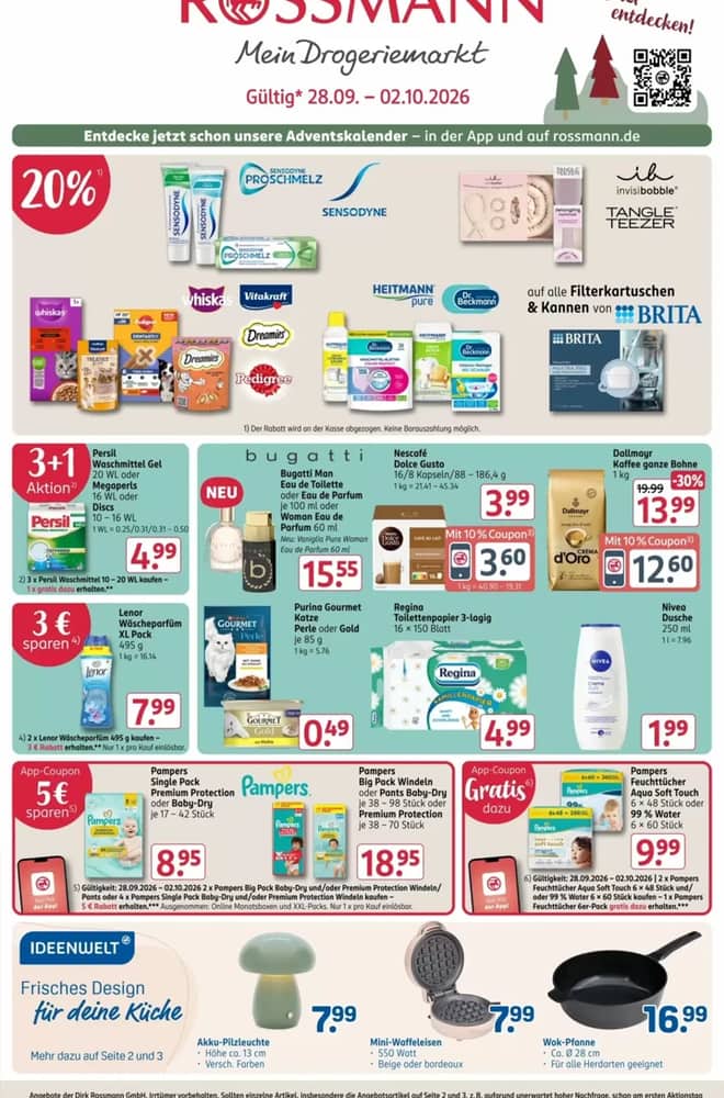 Titelseite des Prospekts von Rossmann, gültig 28. September 2026 – 3. Oktober 2026