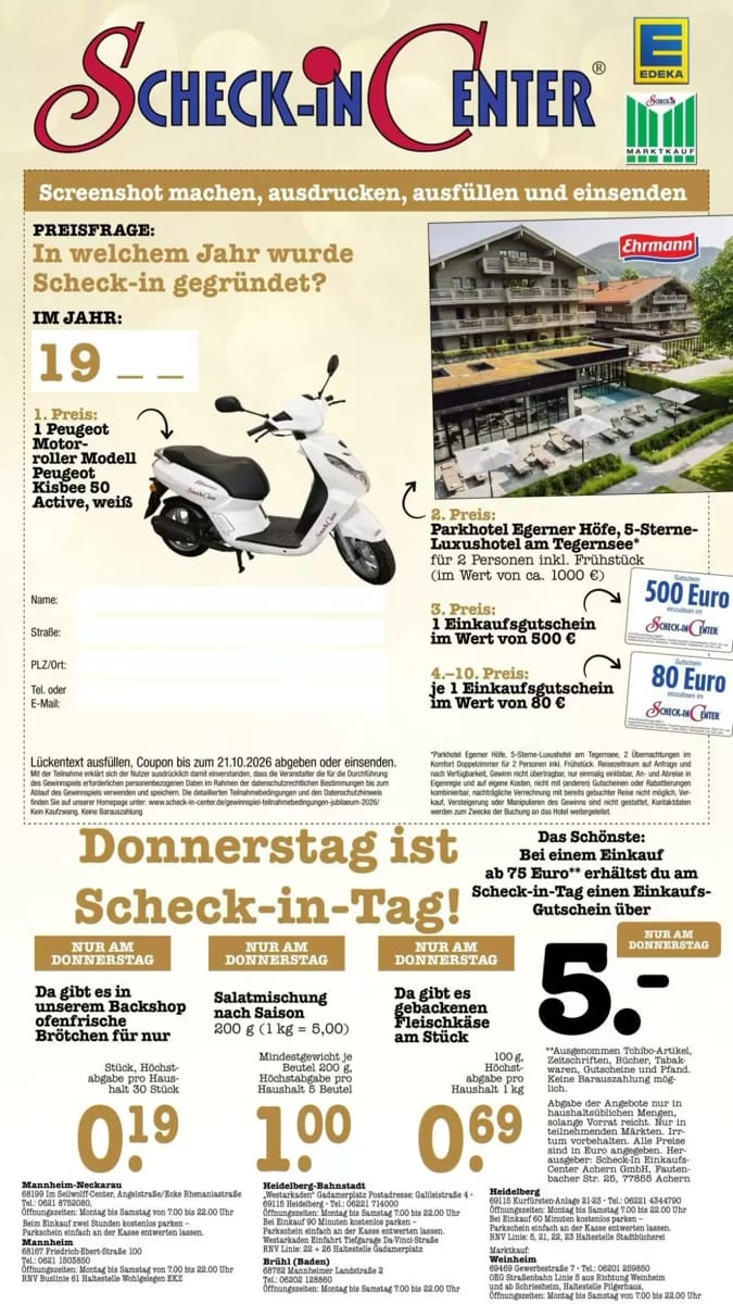 Prospekt Scheck-In-Center, Seite 73 von 74