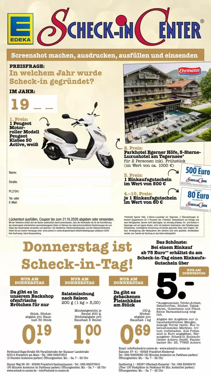 Prospekt Scheck-In-Center, Seite 65 von 65