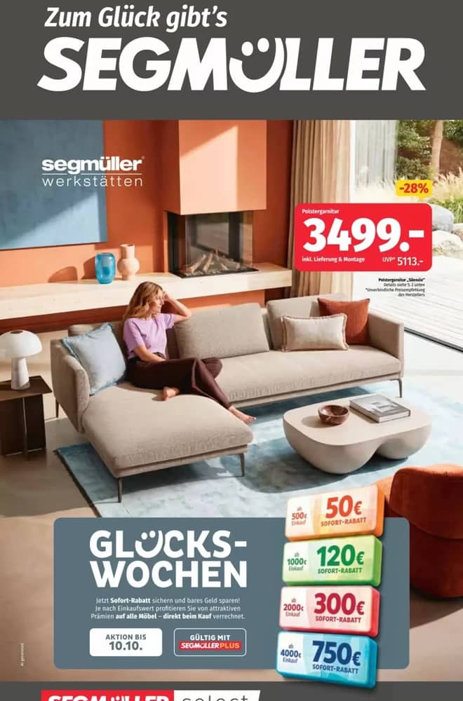 Titelseite des Prospekts von Segmüller, gültig 26. September 2026 – 11. Oktober 2026