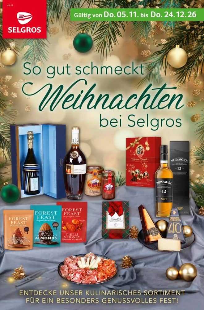 Titelseite des Prospekts von Selgros, gültig 5. November 2026 – 25. Dezember 2026