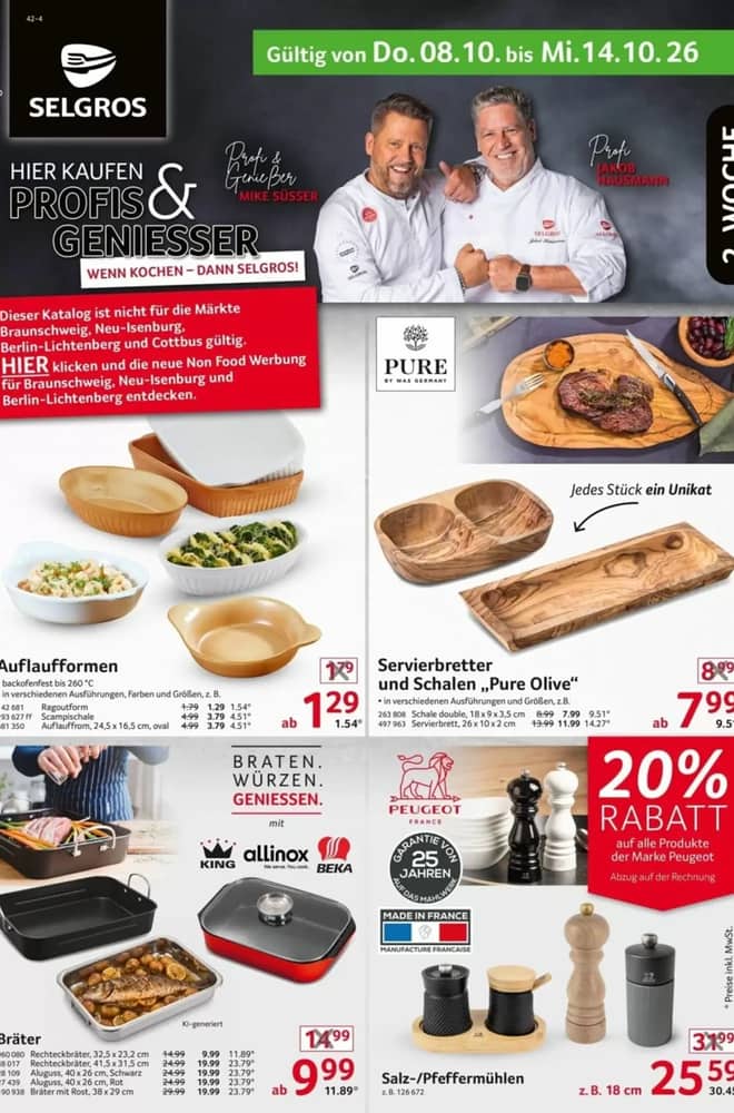 Titelseite des Prospekts von Selgros, gültig 8–14 Oktober 2026