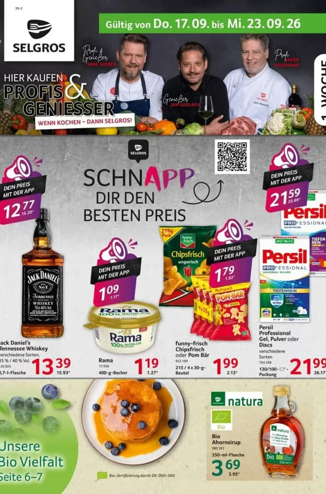 Titelseite des Prospekts von Selgros, gültig 17–23 September 2026
