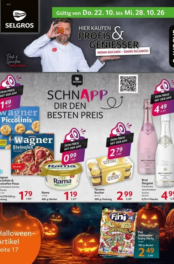 Titelseite des Prospekts von Selgros, gültig 22–28 Oktober 2026