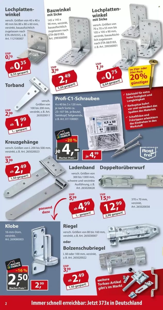 Prospekt Sonderpreis Baumarkt, Seite 2 von 16