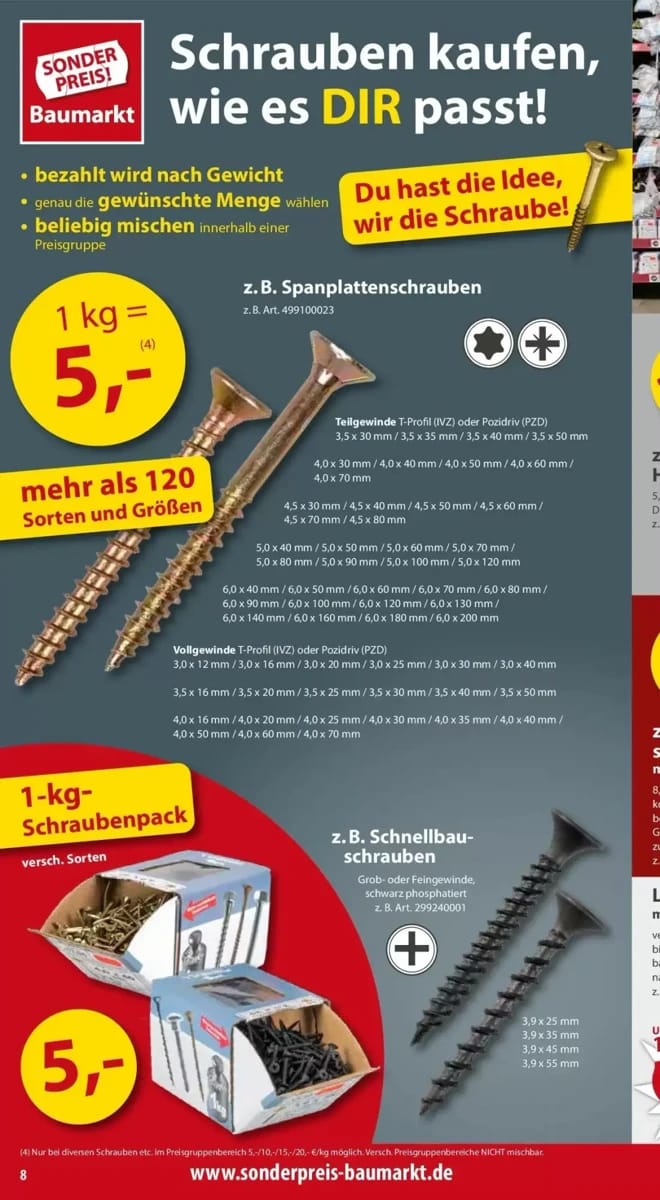 Prospekt Sonderpreis Baumarkt, Seite 8 von 15