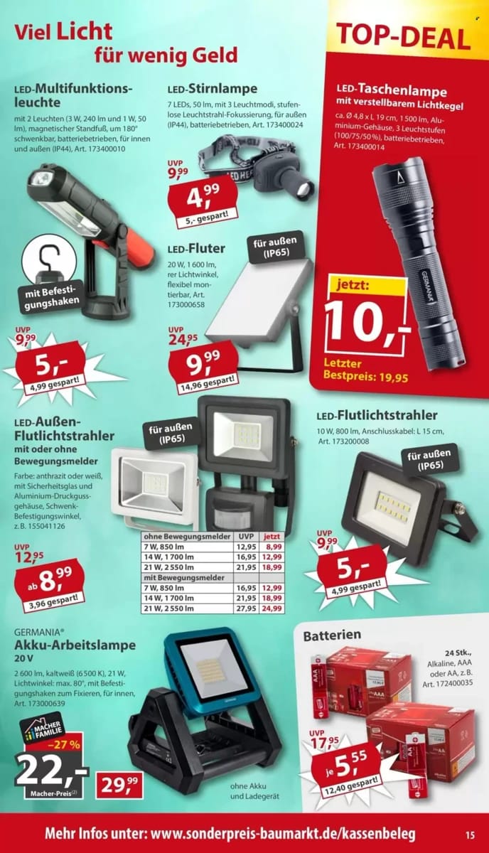 Prospekt Sonderpreis Baumarkt, Seite 15 von 16