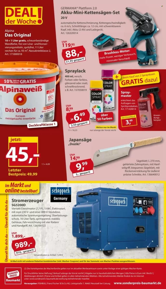 Prospekt Sonderpreis Baumarkt, Seite 16 von 16