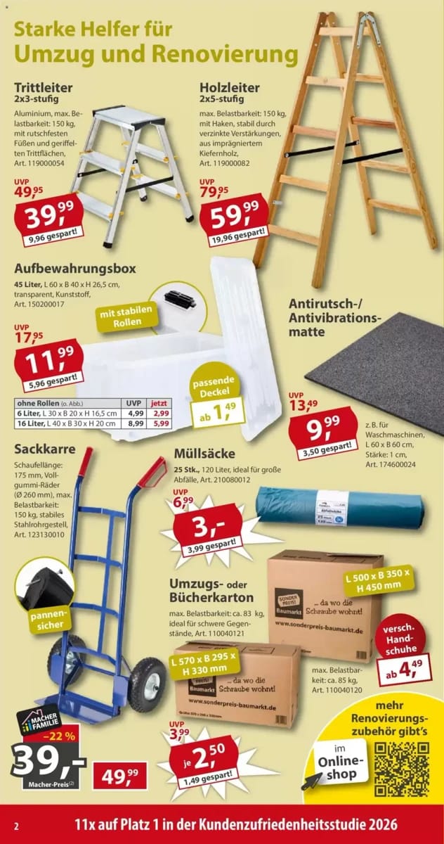 Prospekt Sonderpreis Baumarkt, Seite 2 von 18