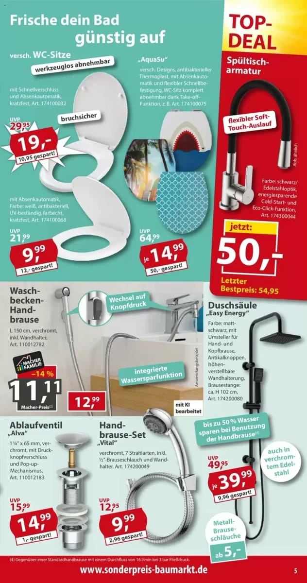 Prospekt Sonderpreis Baumarkt, Seite 5 von 18