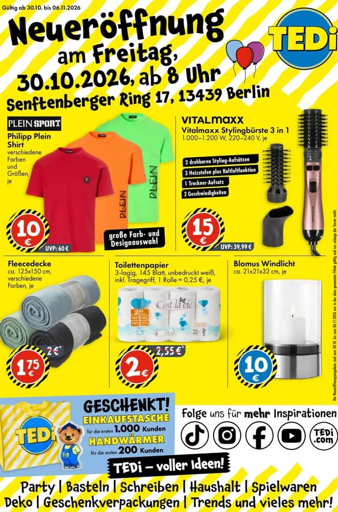 Titelseite des Prospekts von Tedi, gültig 25. Oktober 2026 – 1. November 2026
