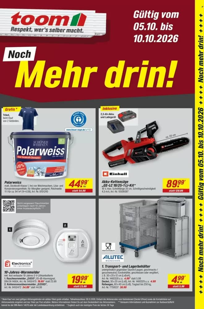 Titelseite des Prospekts von Toom Baumarkt, gültig 5–10 Oktober 2026