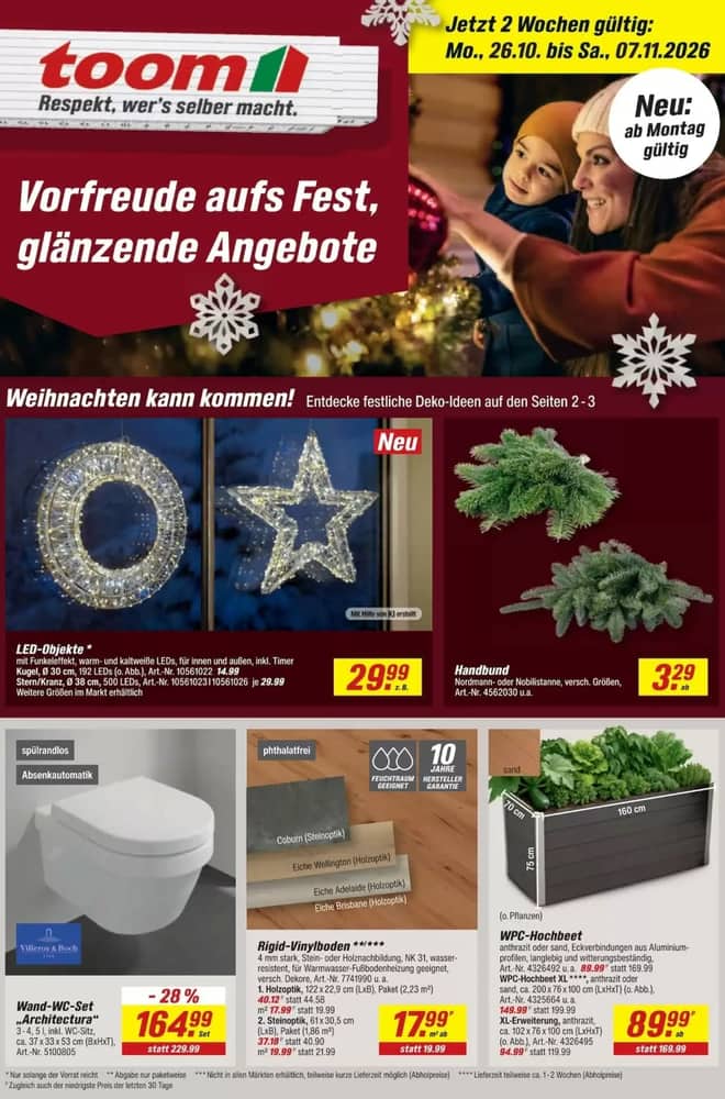Titelseite des Prospekts von Toom Baumarkt, gültig 26. Oktober 2026 – 7. November 2026
