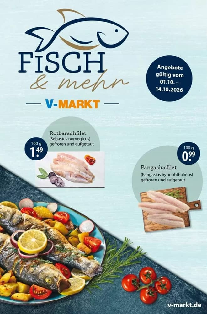 Titelseite des Prospekts von V-Markt, gültig 1–14 Oktober 2026