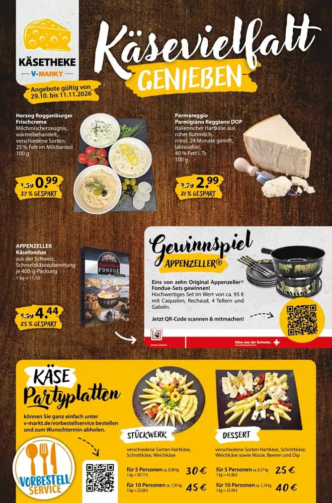 Titelseite des Prospekts von V-Markt, gültig 29. Oktober 2026 – 11. November 2026