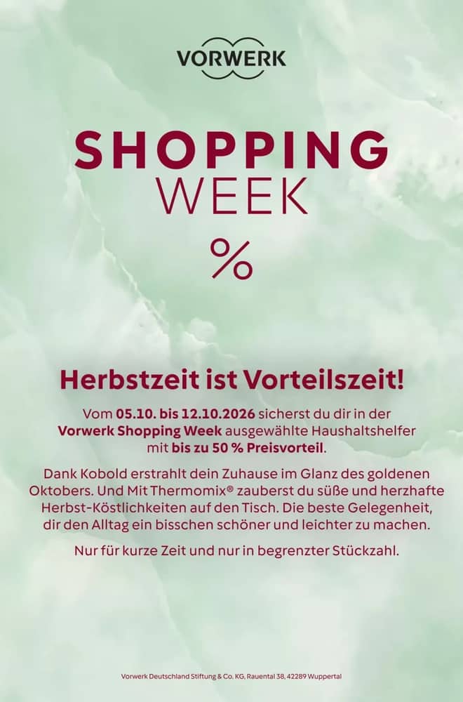Titelseite des Prospekts von Vorwerk, gültig 5–13 Oktober 2026