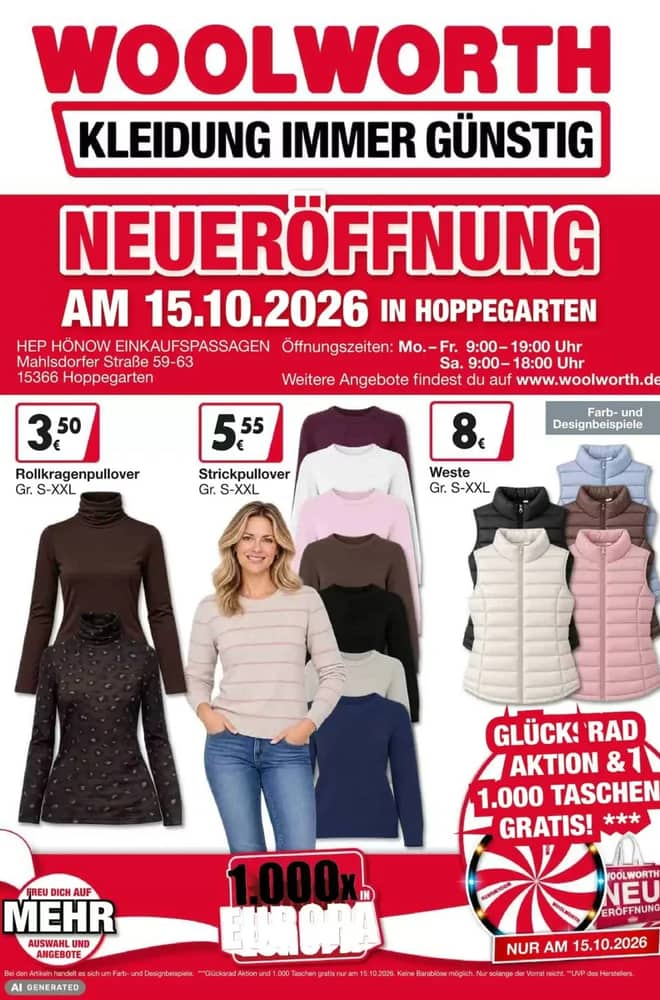 Titelseite des Prospekts von Woolworth, gültig 15–15 Oktober 2026