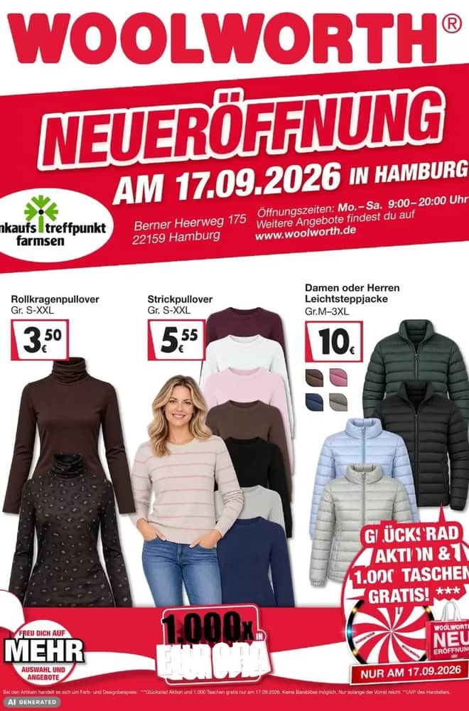 Titelseite des Prospekts von Woolworth, gültig 17–17 September 2026