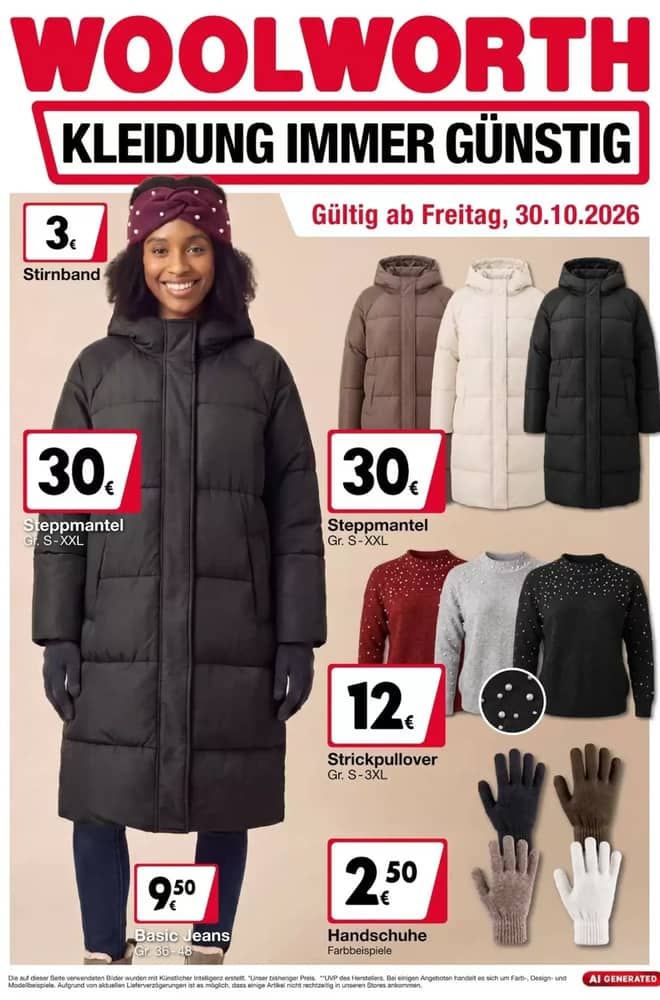 Titelseite des Prospekts von Woolworth, gültig 30. Oktober 2026 – 9. November 2026
