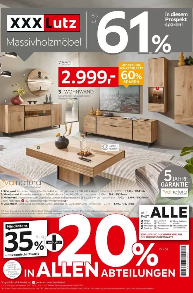 Titelseite des Prospekts von XXXLutz, gültig 3. Oktober 2026 – 16. November 2026