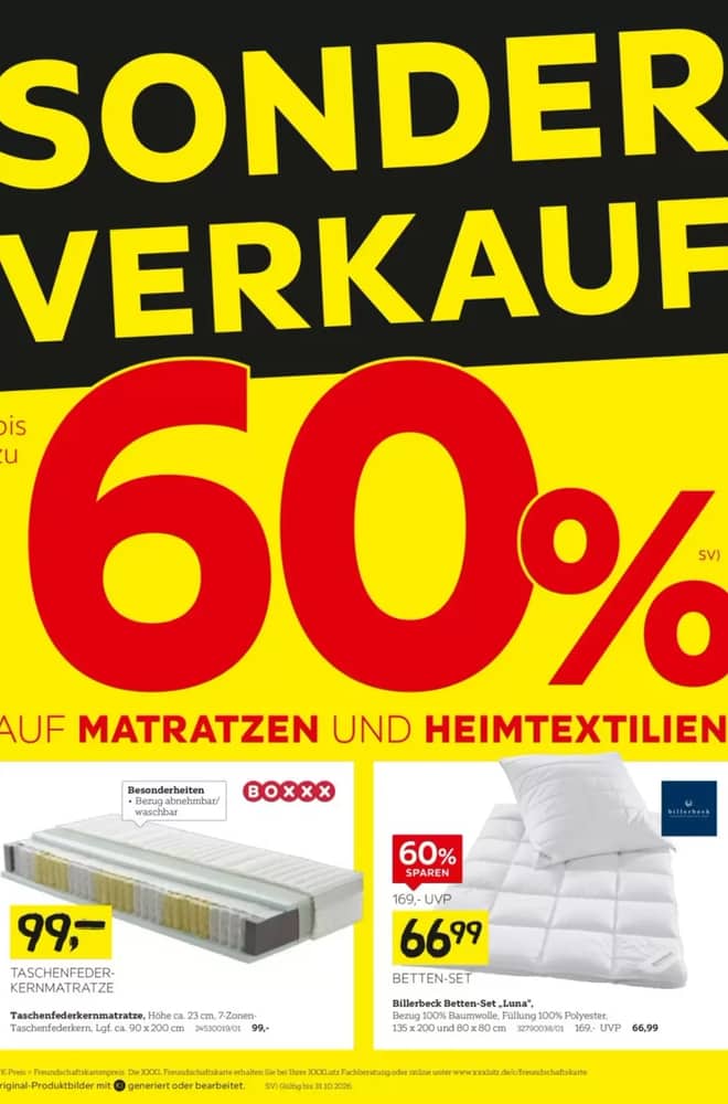Titelseite des Prospekts von XXXLutz, gültig 16–31 Oktober 2026