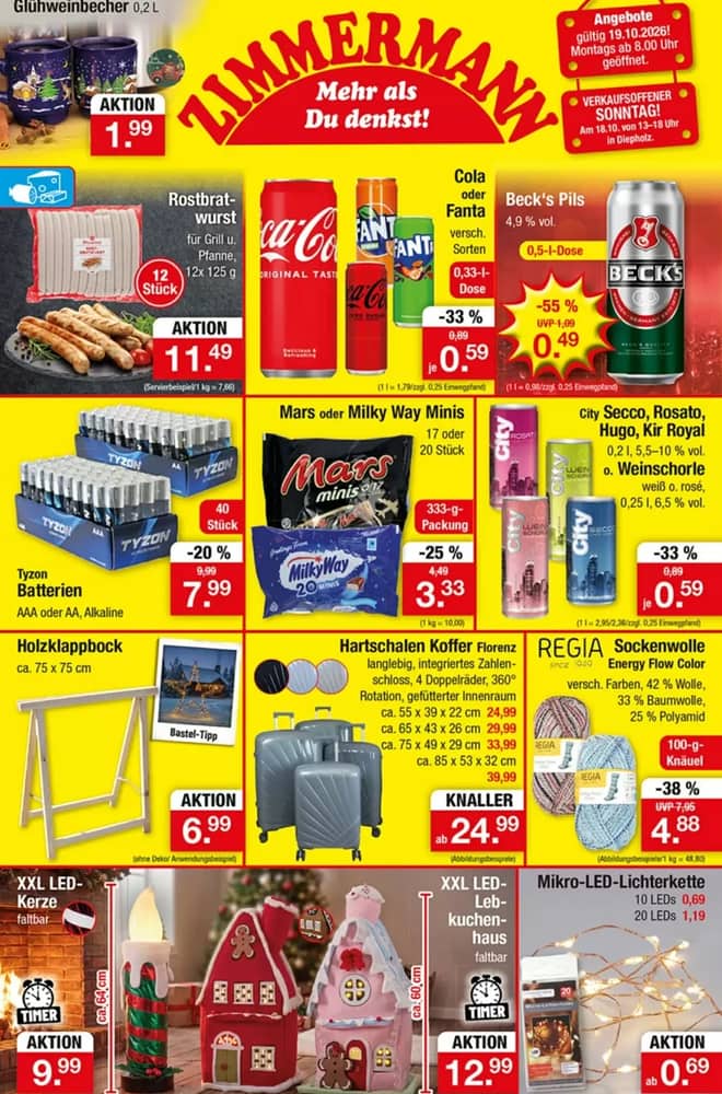 Titelseite des Prospekts von Zimmermann, gültig 19–24 Oktober 2026