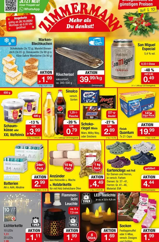 Titelseite des Prospekts von Zimmermann, gültig 26–31 Oktober 2026