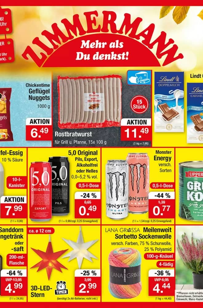 Titelseite des Prospekts von Zimmermann, gültig 28. September 2026 – 3. Oktober 2026