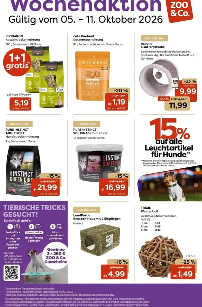 Titelseite des Prospekts von Zoo & Co., gültig 5–11 Oktober 2026