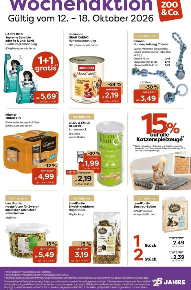 Titelseite des Prospekts von Zoo & Co., gültig 12–18 Oktober 2026