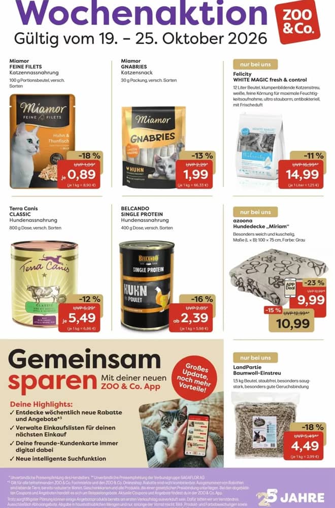 Titelseite des Prospekts von Zoo & Co., gültig 19–25 Oktober 2026