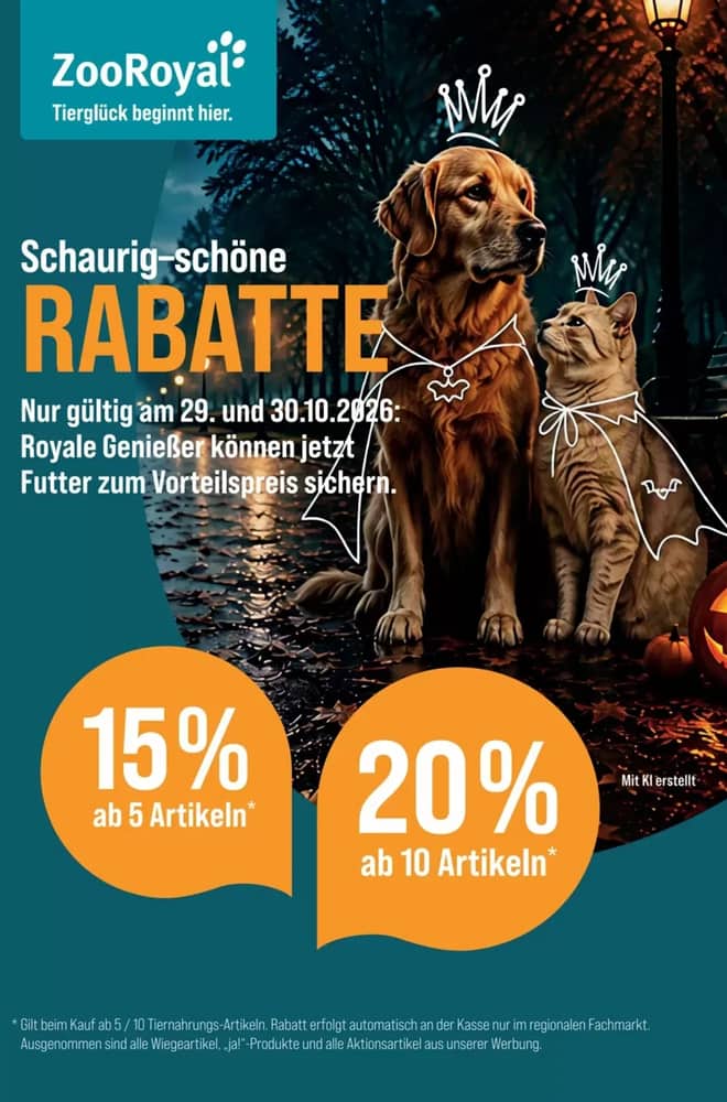 Titelseite des Prospekts von Zooroyal, gültig 17. Oktober 2026 – 1. November 2026